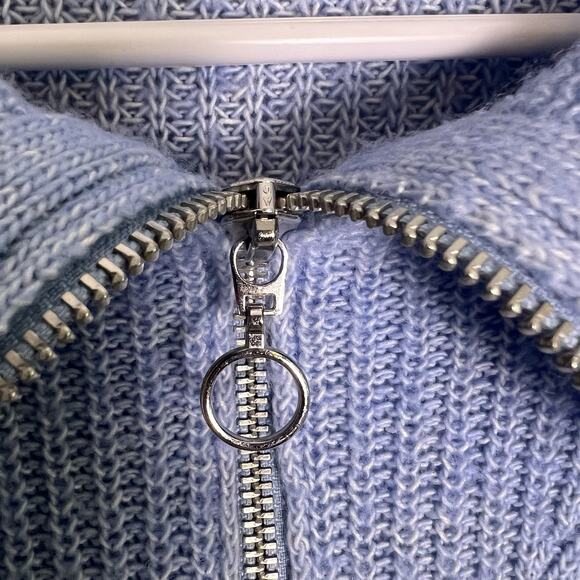 Talbots Womens 1/4 Zip Up Pullover Sweater Plus Sz 2X Blue Cable knit Office - Picture 9 of 12